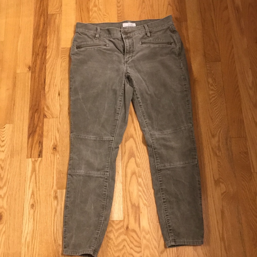 Loft skinny ankle cords. Green/grey color.